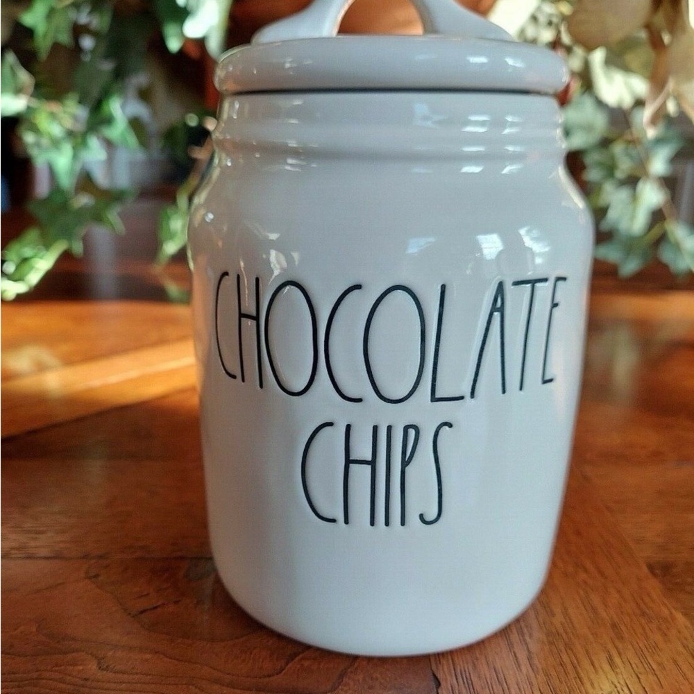 Rae Dunn White Chocolate Chips Canister
